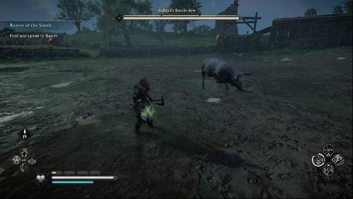 Your task is to kill the biggest opponent, but there will be smaller bulls lurking around to help its leader in the least expected moment - Assassins Creed Valhalla: Legendary Animal - Suthsexe secrets, locations - Suthsexe - Assassins Creed Valhalla Guide and Walkthrough