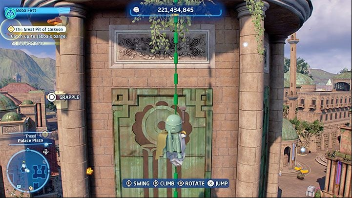 Choose any character with the ability to pull themselves with a grappling hook - LEGO Skywalker Saga: Theed - a list of all puzzles (part 2) - Naboo - LEGO Skywalker Saga Guide