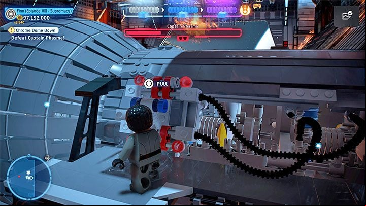 Finally, find the ladder shown in picture 1 to the right of the shelf where Phasma is located - LEGO Skywalker Saga: Captain Phasma, Episode 8 - boss, how to defeat? - Bosses - LEGO Skywalker Saga Guide