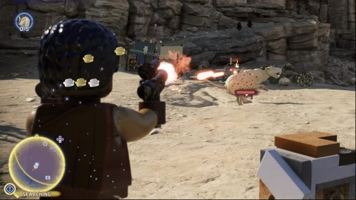 Fly to the Jundland desert on the planet Tatooine and visit the search areas - LEGO Skywalker Saga: Wompa Ratatouille - walkthrough - Bespin - City in the Clouds - LEGO Skywalker Saga Guide