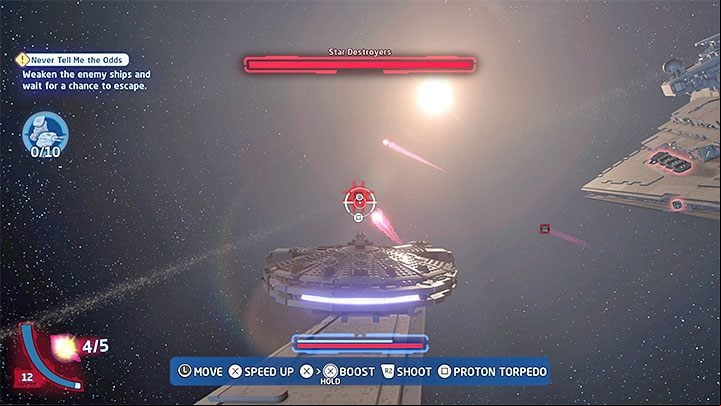 Space combat is completely different, as you'll be using various spaceships and fighters such as the Millenium Falcon or X-Wings - LEGO Skywalker Saga: Combat - weapons and tips - Basics - LEGO Skywalker Saga Guide