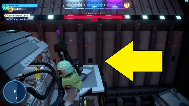 There are three black droids on the arena - LEGO Skywalker Saga: The Last Jedi - list of collectibles and rewards - Minikits - LEGO Skywalker Saga Guide
