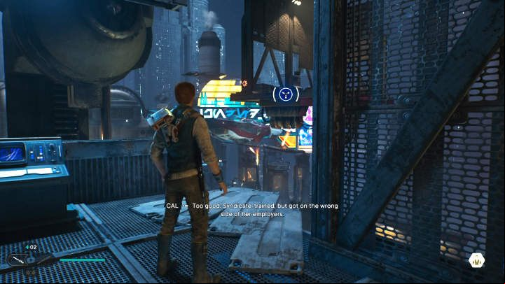 Use the new gadget to jump to a higher floor - Star Wars Jedi Survivor: Coruscant - walkthrough - Walkthorugh - Star Wars Jedi Survivor guide