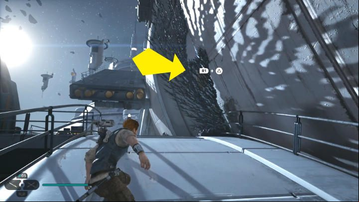 After landing on the Shattered Moon, go down to the Meditation Point and use the fast travel - move near the main mission marker - Star Wars Jedi Survivor: Locate Rayvis on the Shattered Moon - Walkthorugh - Star Wars Jedi Survivor guide